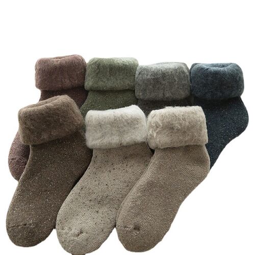 Fleece-lined Towel Thick Socks Womens Thick Warm Stockings
