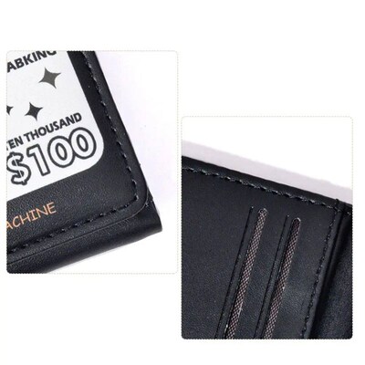 Fetive Fortune Folding Wallet with Cat Baking Deign Three-Fo