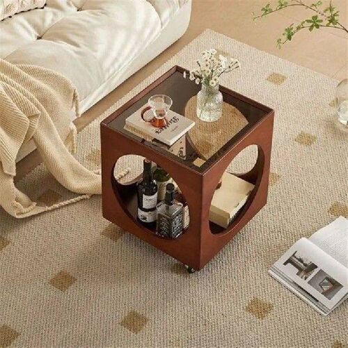 Solid Wood Coffee Table, Living Room Sofa Edge Table,