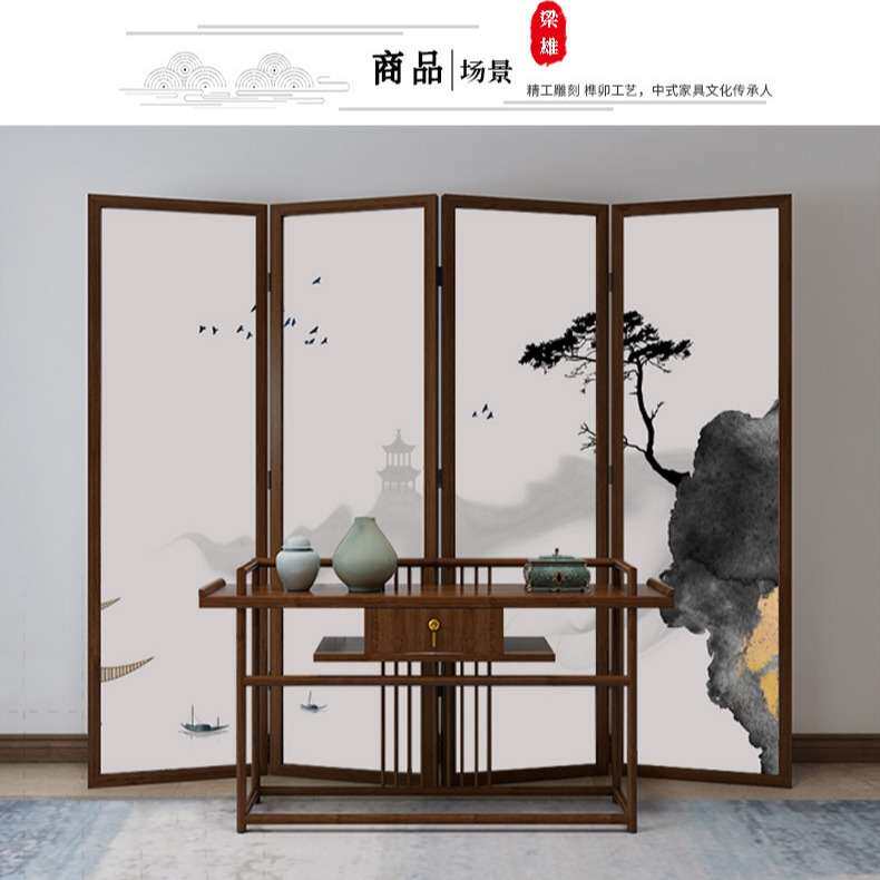 厂家直供新中式简约酒店实木隔断屏风仿古门窗客厅餐厅玄关隔断