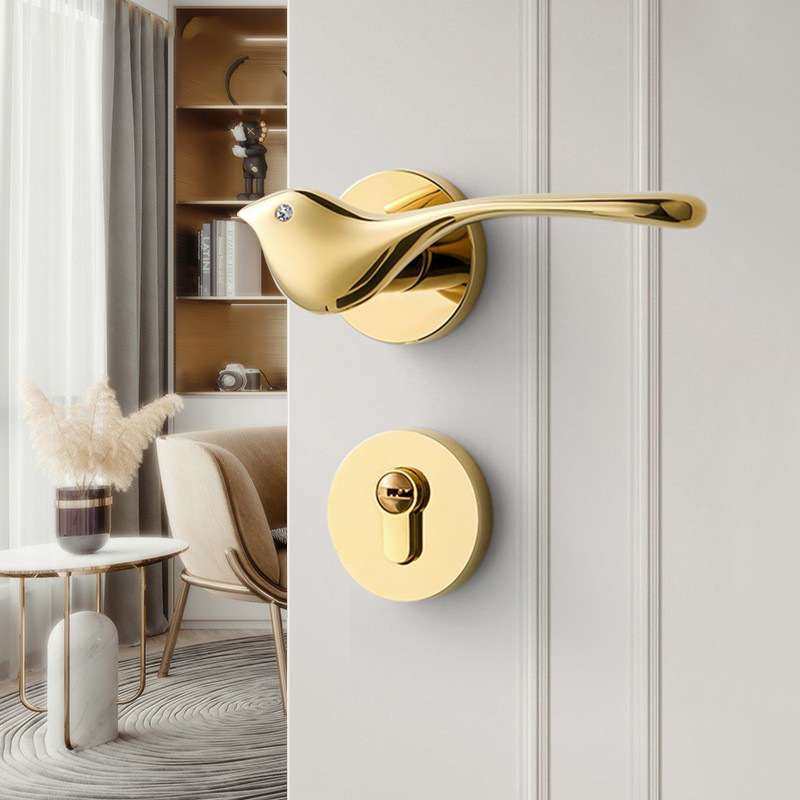 小鸟门锁室内pvd金色卧室实木门锁现代轻奢静音磁吸房门锁分体锁,3C数码配件,其它配件,淘宝优惠券,粉丝福利购,淘宝优惠卷