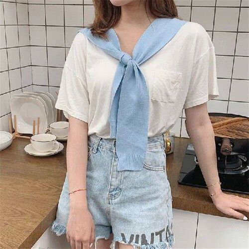 Korean Knitted Shawl Air-conditioned Room Female Blouse