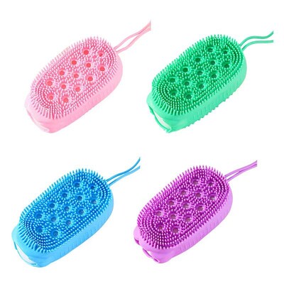 Silicone Body Scrubber Shower Exfoliating Scrub Sponge Bubbl