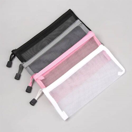 Simple Transparent Mesh Document Bag Transparent Zipper Stat
