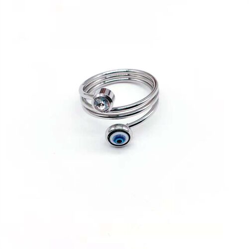 Rinhoo Punk Stainless Steel Lucky Evil Eye Ring For Women Me