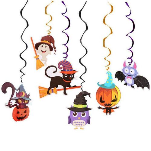 Halloween paper ghost Spiral pendant万圣节幽灵装饰
