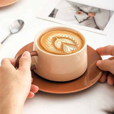 ffee Cup And Saucer Ceramic Simple Latte Cup High-value Home