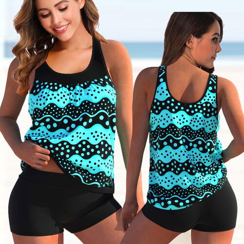 New Women Plus Size Tankini Set Swimwear Female Swimsuit Bik