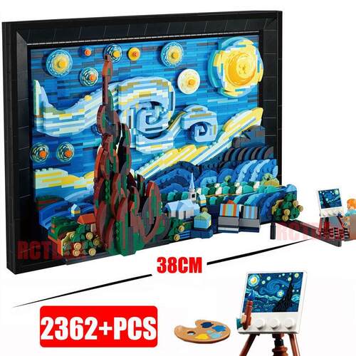 Compatible 21333 Vincent Van Gogh The Starry Night Building