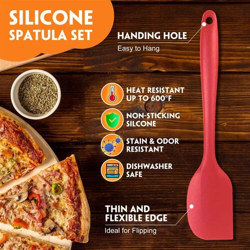 6Pcs Silicone Kitchen Utensils Set Spatula Set Non-Stick Cre