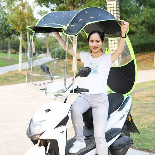 Electric bike awning thickened transparent sunshade umbrella