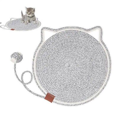 Cat Scratch Mat Round Floor Scratching Mat With Toy Cat Bed