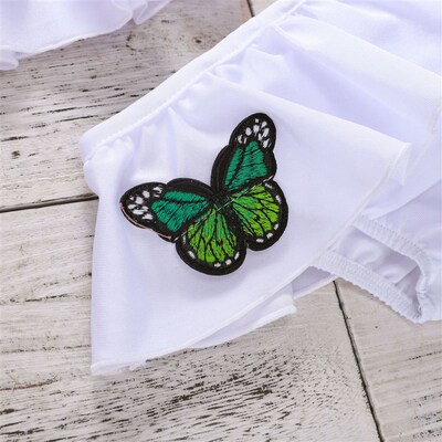 Girls Two-Piece Swimming Suits White Swimwear Children Beach