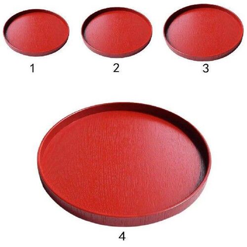 Round Wooden Plate Food Snack Serving Trays Salad Bowl