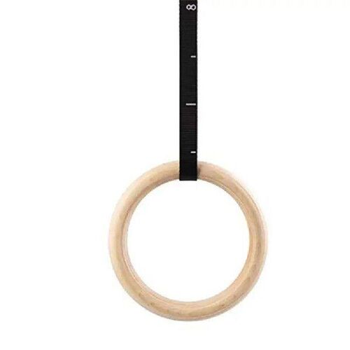 1PCS Birch Fitness Rings Gymnastics Wooden Adjustable