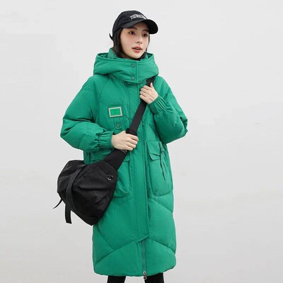 European 2023 Winter New Detachable Hood Cotton Coat Womens