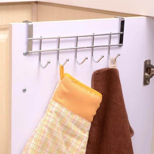 Five-in-one hanging rack with hooks for kitchen cabinet door