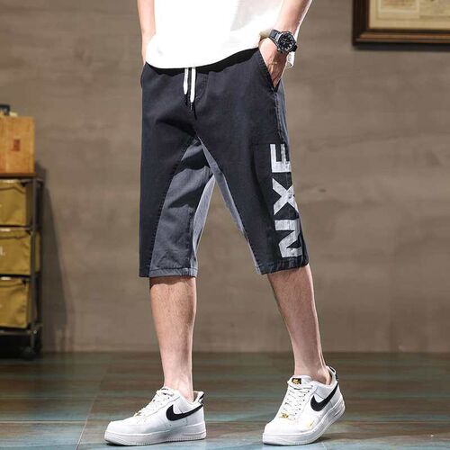 Summer Mens Casual Pan Steet tendy Thin Letter Stitching Pa