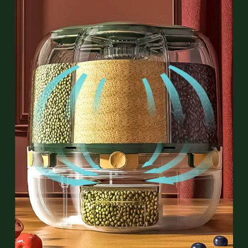 Rotating Grain Dispenser Bulk Cereals Rice Barrels Separated