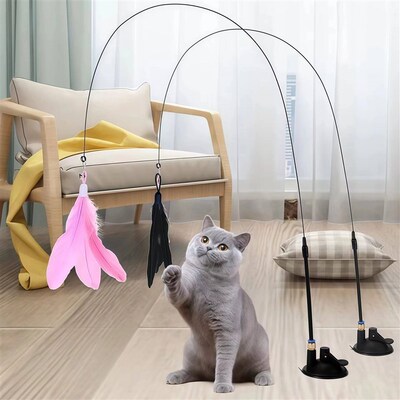 Pet Cat Toys Cute Funny Rainbow Strips  Cat Teaser Wand  Pet