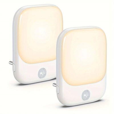 1pc/2pcs EU Plug in LED Motion Sensor Night Lights for Kids