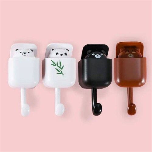 Cute Bear Key Hook Cartoon Adhesive Hooks Kids Bedroom Wall