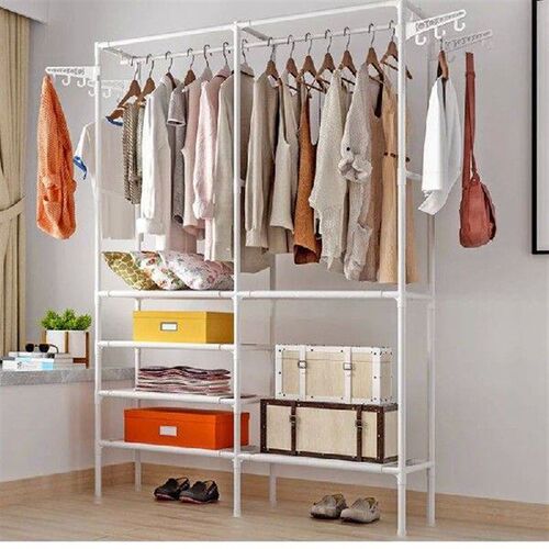 Floor-To-Floor Large Wardrobe HangersDouble Row Shelves for