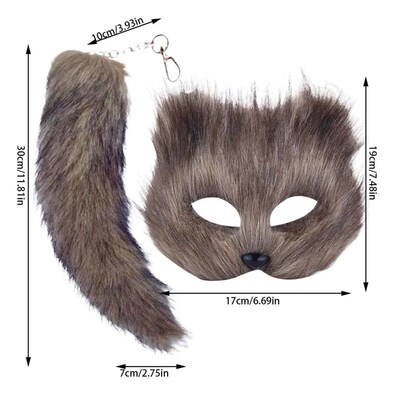 Therian Mask and Tail Set Halloween Cosplays Costume