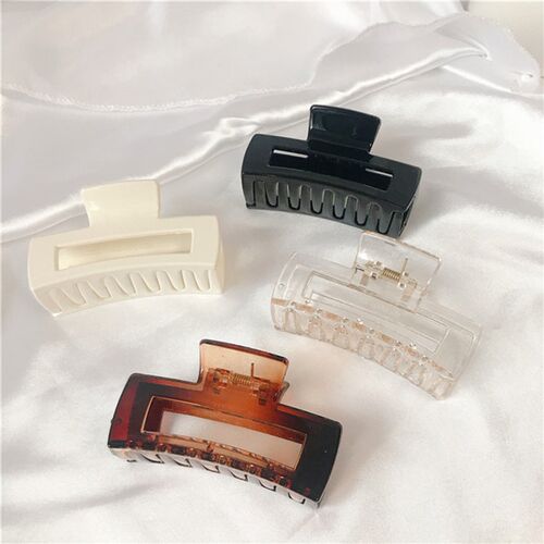 1Pc Korean Solid Hair Claws Elegant Clear Acrylic Hair Clips