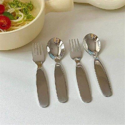 1Pc Childrens Spoon Eating Spoon Fork Children Tableware