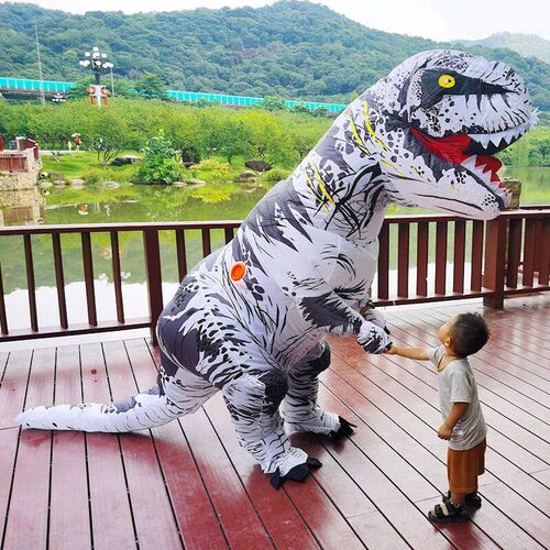 Adult Kids T-Rex Inflatable Dinosaur Costumes Suit Dress Ani