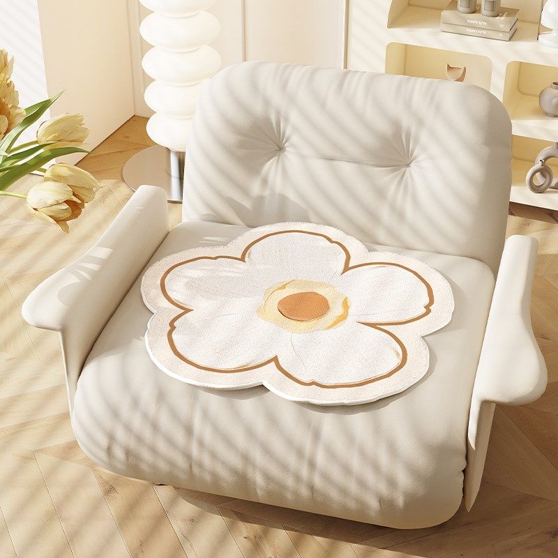 小清新花异形单人沙发垫子防滑坐垫薄款椅垫单个垫布超薄椅子座垫