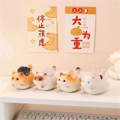 Desktop Micro Landscape Resin Cat Swinging Ornament Cute