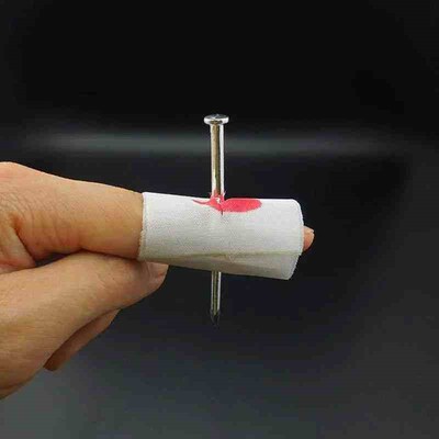 New Prank Joke Toys Fake Nail Through Finger Trick Halloween