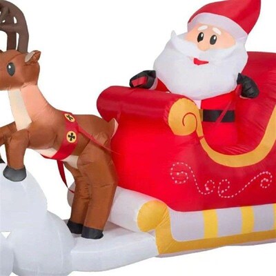 Blow up Santa Claus Santa Claus on Sleigh Winter Built in