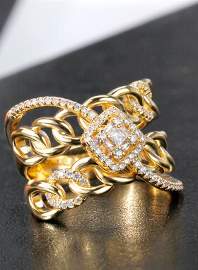 Luxury CZ Rings Cross Geometry Cubic Zirconia Dubai Naija Br