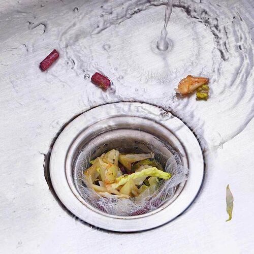 Kitchen sink filter, disposable drain net for dishwashing, v