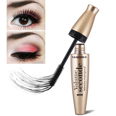 YANQINA Black Eye Mascara Long Eyelash Silicone Brush Curvin