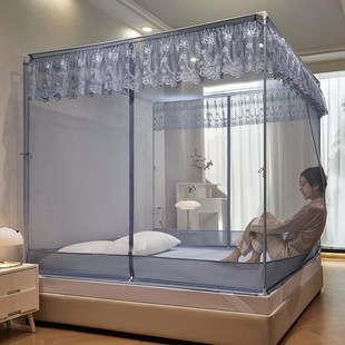 蚊帐家用202新款 回底全底2米x2米大床蚊帐 卧室1x190床笠款