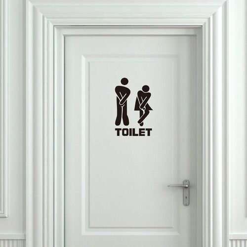 Creative Funny Toilet Wall/Door ers Bathroom Decoration Viny