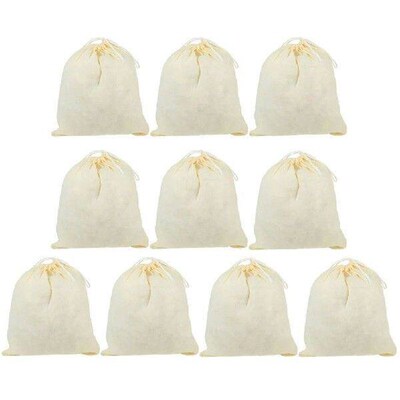 10 Pcs Drawstring Cotton Bag Gravy Bags Soup Stew Mesh