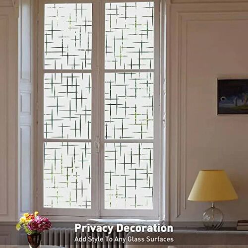 Frosted Privacy Film for Cross Glass Windows, Self Static Ad