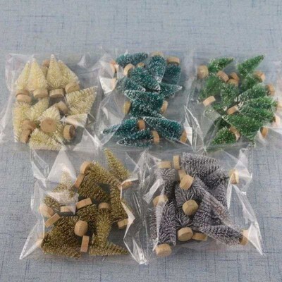 12 Pieces Mini Christmas Tree Sisal Silk Cedar Table Top Dec