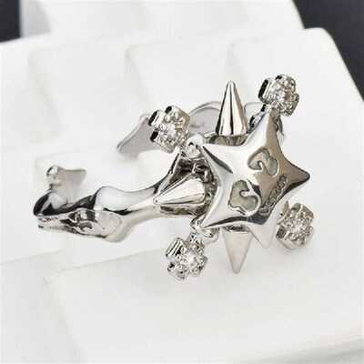 Fidget Spinner Rings for Women Cubic Zirconia Star Anxiety