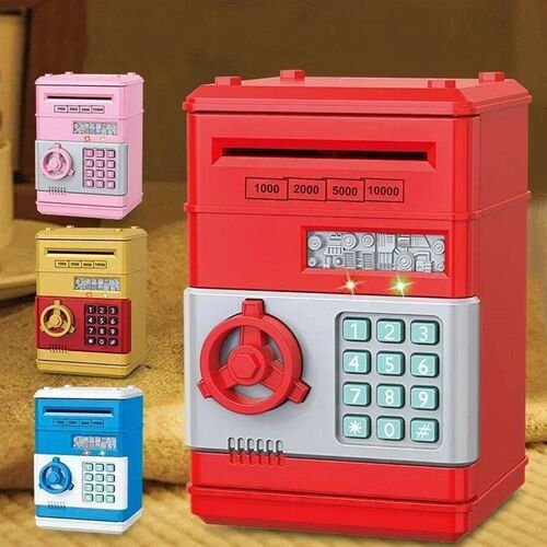 Electronic Piggy Bank Automatic Mini Safe Coins Cash Saving