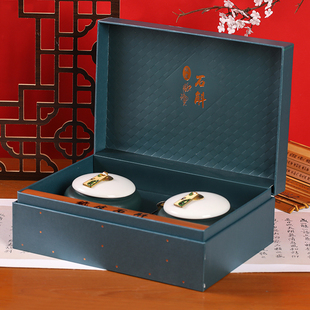 绿色铁皮石斛包装盒石斛礼盒纸盒罐装陶瓷罐礼品盒淘金盒子袋子