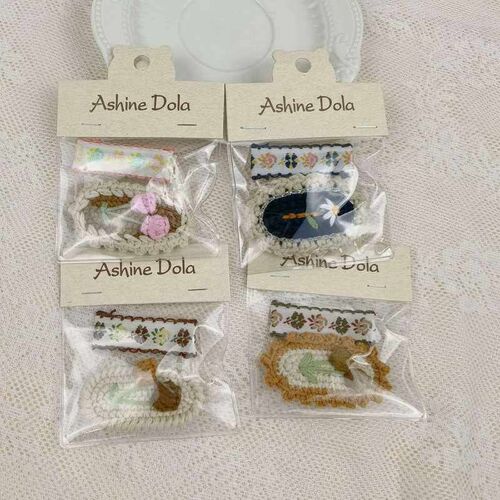 Childrens wool knitting flower BB clip princess floral embr