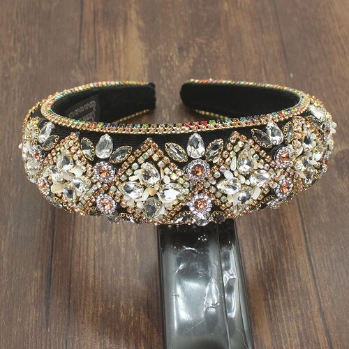 Sparkly Luxury Handmade Baroque Full Colorful Crystal Padded