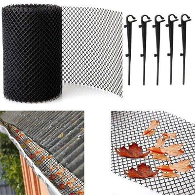 Mesh Gutter Protector Shelter DIY with 10 Clip Fixed Hooks