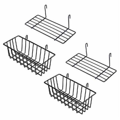 4 Pieces Hanging Basket Straight Shelf Flower Pot Display